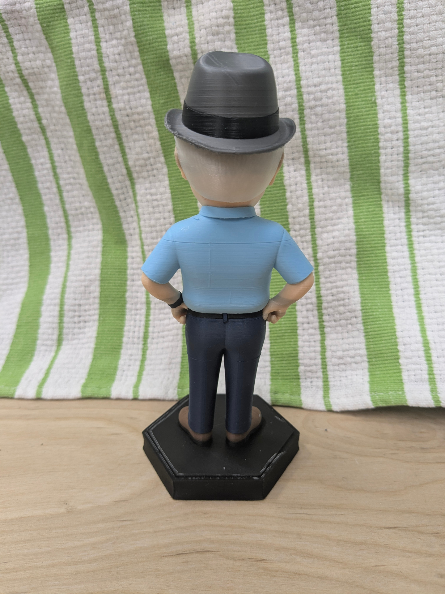 Custom 3D-printed bobblehead figurine — back
