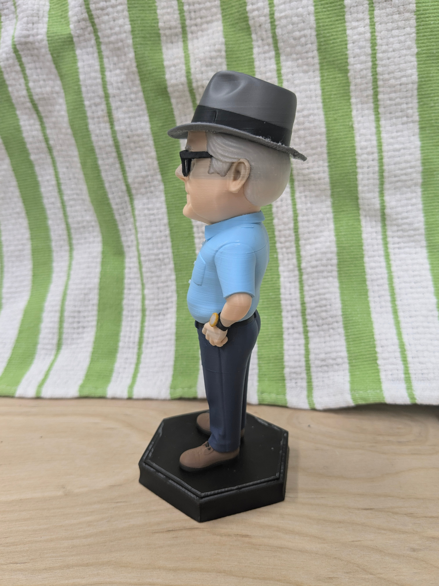 Custom 3D-printed bobblehead figurine — side
