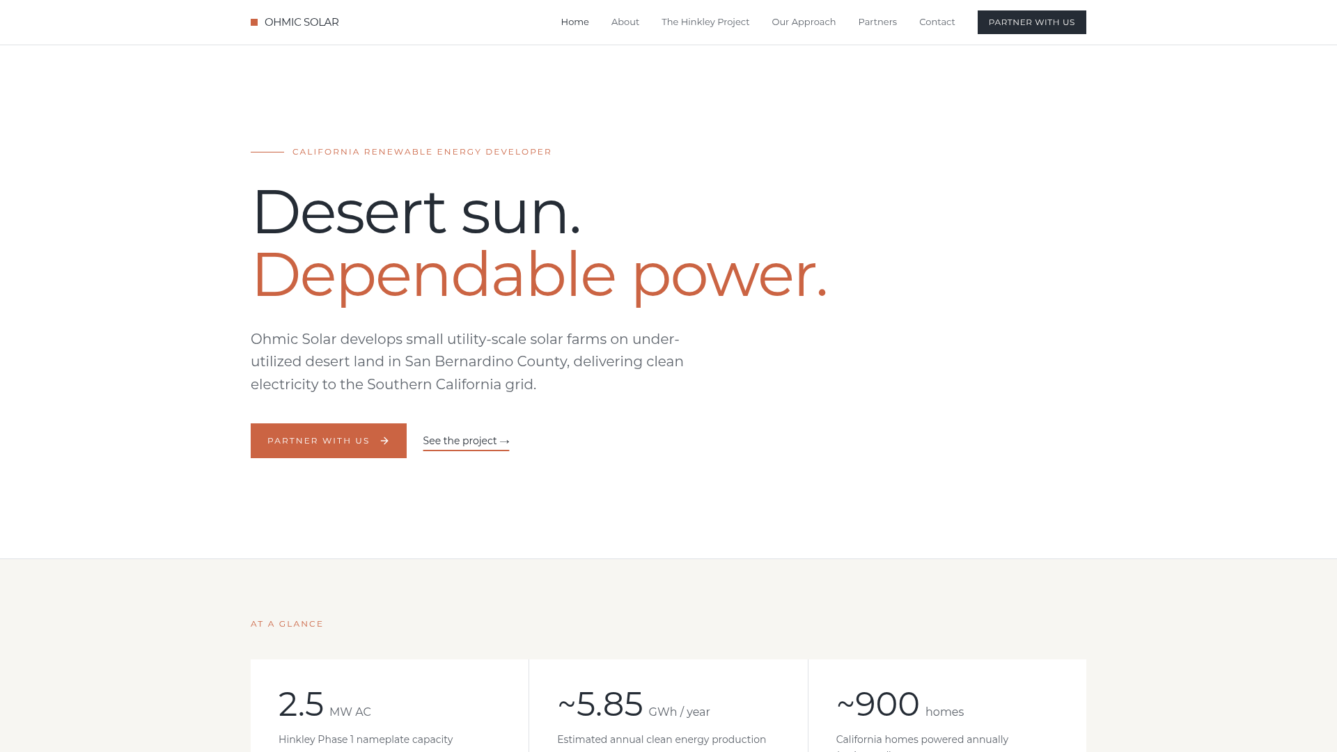 Ohmic Solar — a website we built